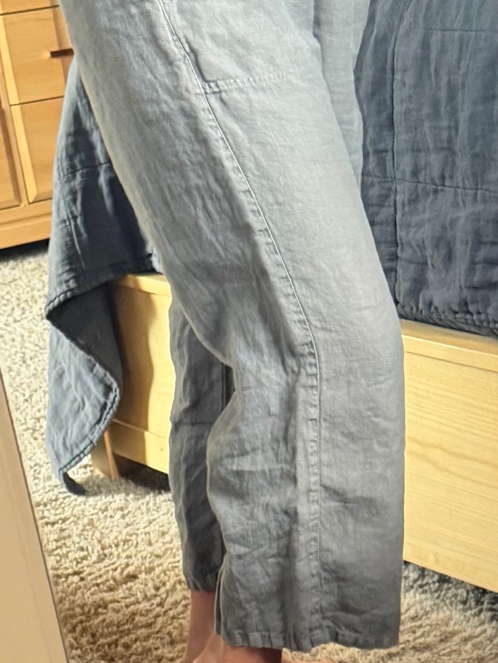 cut loose Women's Light Gray linen Capris